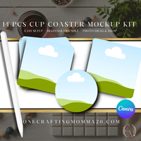 14 pcs Cup Coaster Mockup Kit