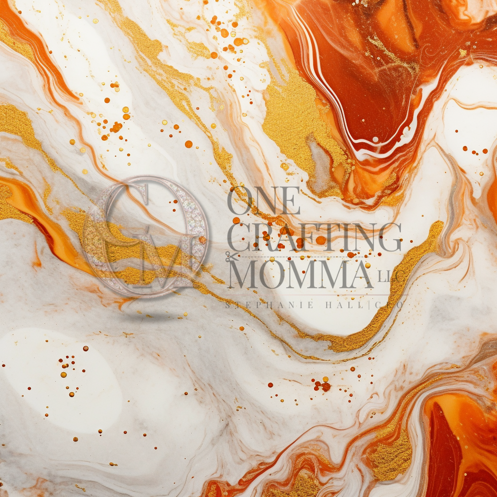 Orange Marble Digital Paper