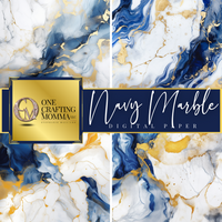 Navy Marble Digital Paper