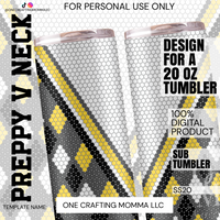 Preppy V Neck Rhinestone Template