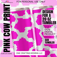 Pink Cow Rhinestone Template